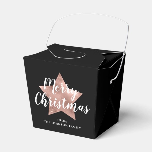 Elegant Star Merry Christmas Favour Box (Front Side)
