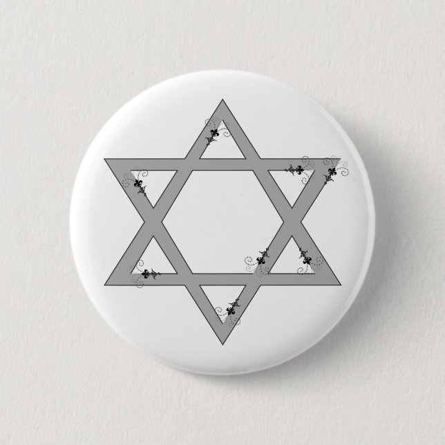 elegant star of david 2 inch round button (Front)