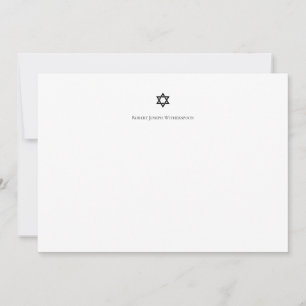 Elegant Star of David Personalized Note Card
