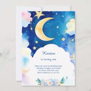  Elegant Stardust Night Sky Birthday Invitation