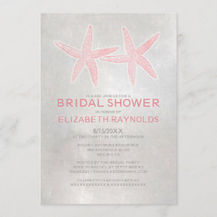 Elegant Starfish Beach Bridal Shower Invitations