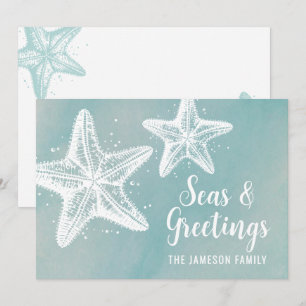 Elegant Starfish Beach Christmas Holiday Card