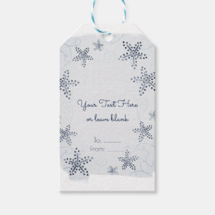 Elegant Starfish & Sequins Blue Beach Party Favour Gift Tags