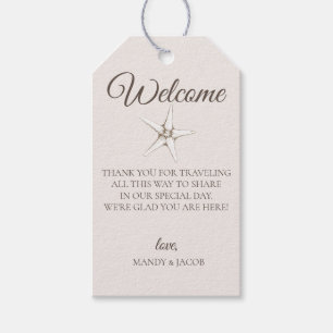 Elegant Starfish Wedding Welcome Bag Gift Tags