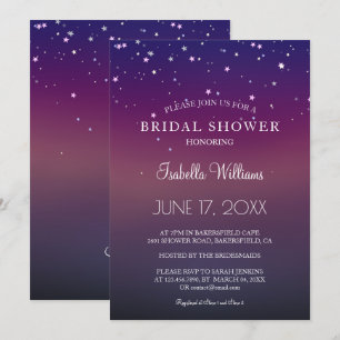 Elegant Starlight Glimmer Bridal Shower Invitation