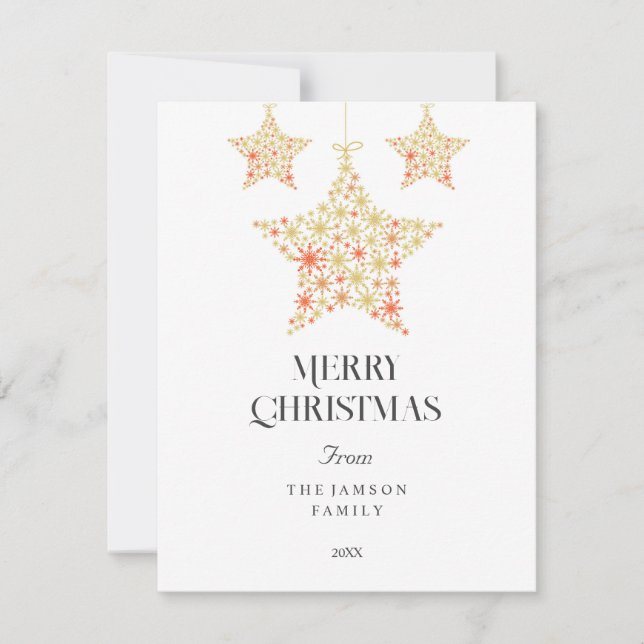 Elegant Starry Merry Christmas Card (Front)