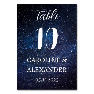 Elegant Starry Night Constellation Galaxy Modern T Table Number