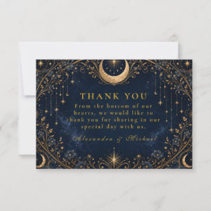 Elegant Starry Nights Celestial Wedding Thank You Card