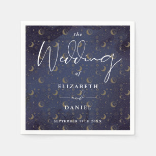 Elegant Stars And Mood Celestial Mystical Wedding Napkin