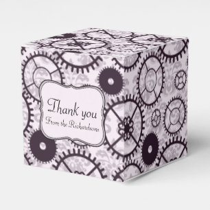 Elegant Steampunk watch gear and damask pattern Favor Box
