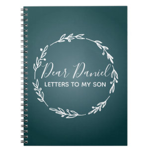 Elegant Steel Blue  Letters to my Son chic design Notebook