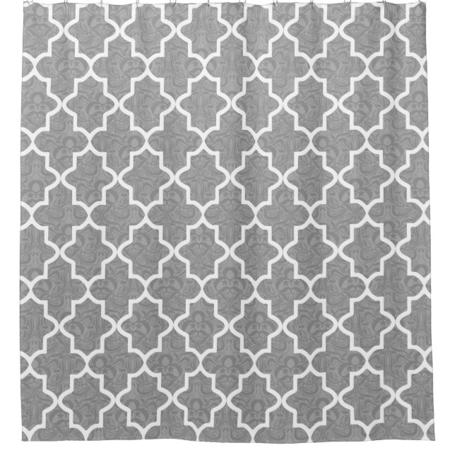 Elegant Steel Grey Damask Moroccan Pattern (Front)