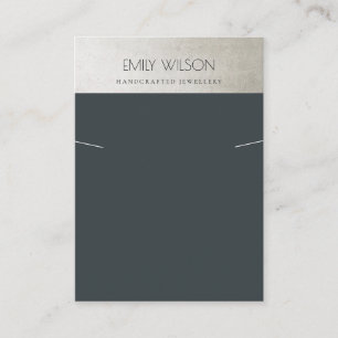 ELEGANT STEEL GREY SILVER BLACK NECKLACE DISPLAY BUSINESS CARD