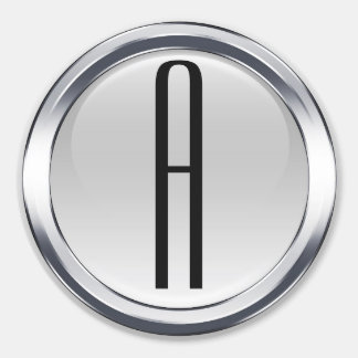 Elegant Steel Round Initial Stickers