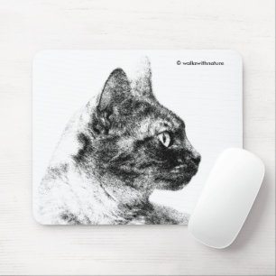Elegant Stella the Grey Cat Mouse Pad