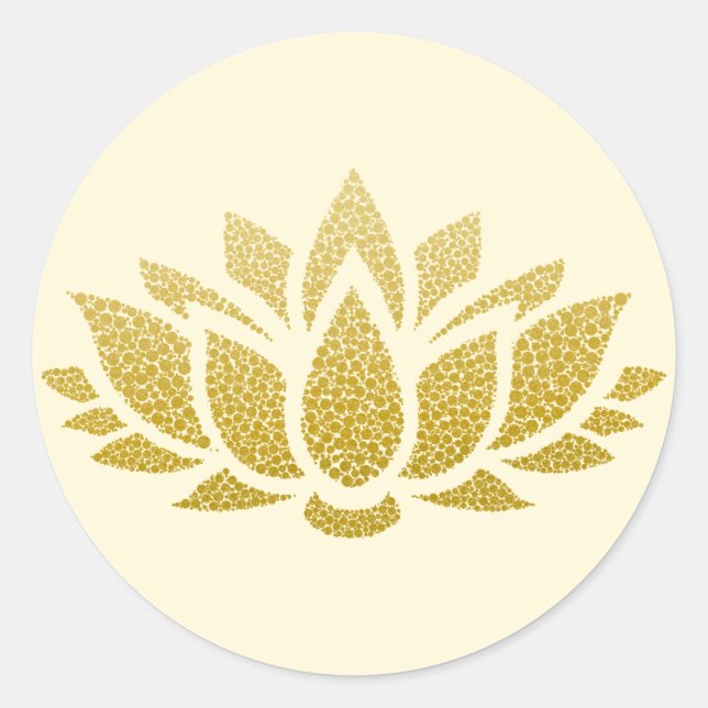 Élégant Sticker Abstrait Lotus Or (Devant)
