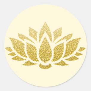 Élégant Sticker Abstrait Lotus Or