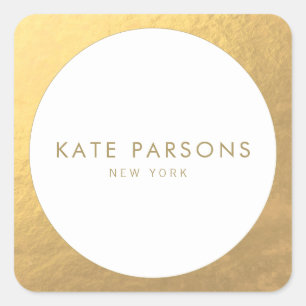 Élégant Sticker Arrondi Bordure Or Classique
