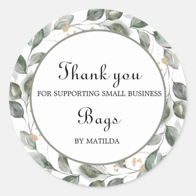 Élégant Sticker Classic Round Green (Devant)