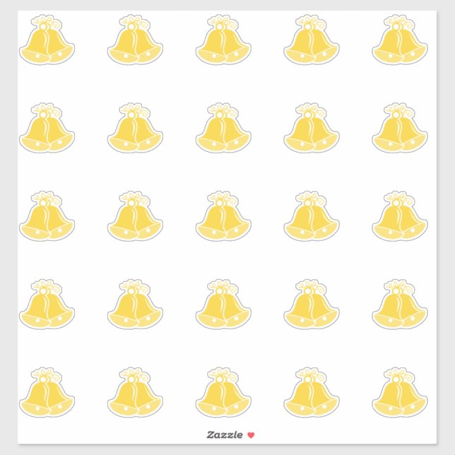Élégant Sticker De Mariage Bells Kiss-Cut (Feuille)