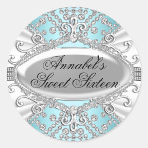Élégant Sticker Diamond Blue Sweet 16