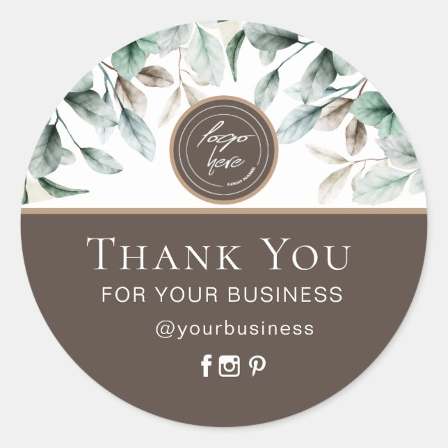 Élégant sticker floral aquarelle (Devant)