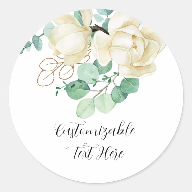 Élégant Sticker Magnolia Aquarelle (Devant)