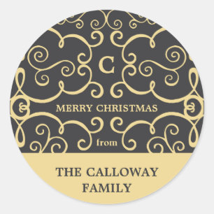 Élégant Sticker Monogram Holiday / Or