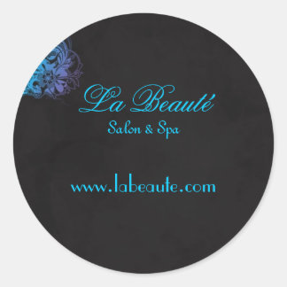 Élégant Sticker Spa Salon Floral Blue Turquoise