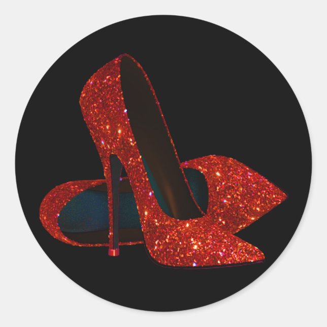 Élégant Stickers Chaussure Rouge Haut talon (Devant)