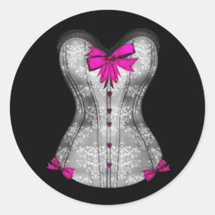 Élégant Stickers Corset Rose Chaud