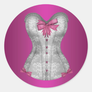 Élégant Stickers Corset Rose Chaud
