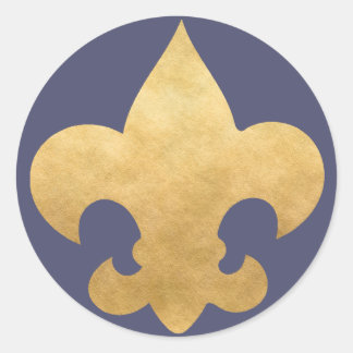 Élégant Stickers Fleur De Lis Bleu & Or