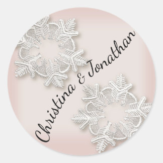 Élégant Stickers Stickers Snowflakes Winter Weddin