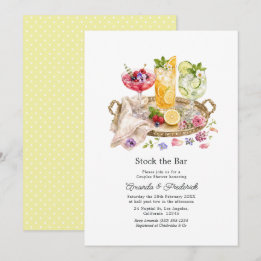 Elegant Stock the Bar Couples Shower Cocktail Invitation