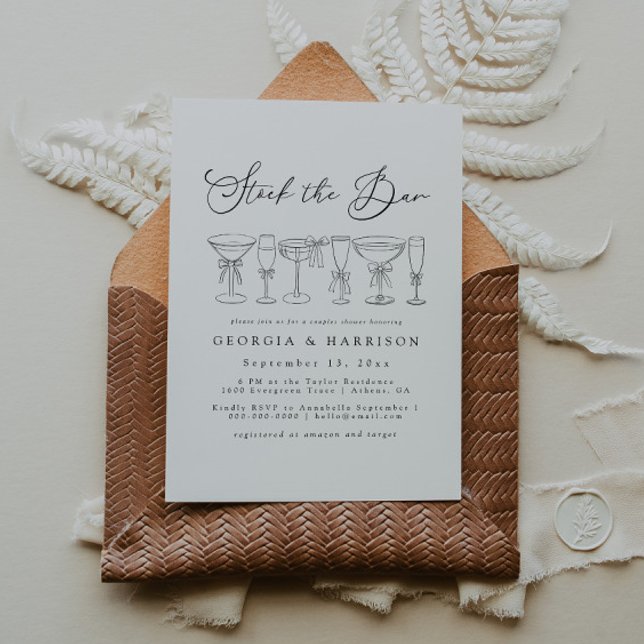 Elegant Stock The Bar Couples Shower Invitation  (Creator Uploaded)