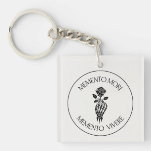 Elegant Stoic Quote Memento Mori Keychain