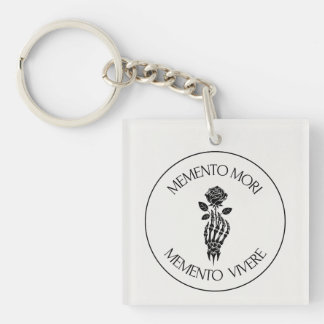 Elegant Stoic Quote Memento Mori Keychain