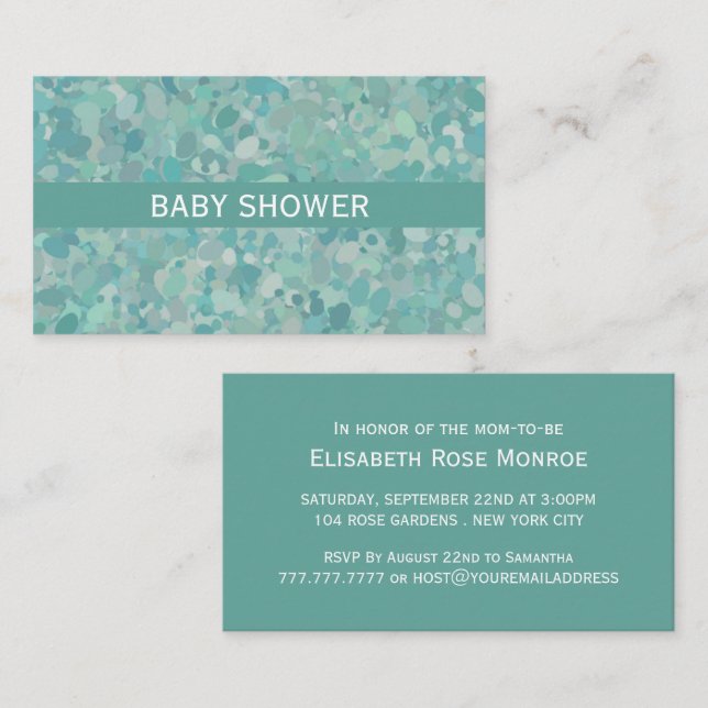 Elegant Stone Dot Baby Shower Ticket Invitation (Front/Back)