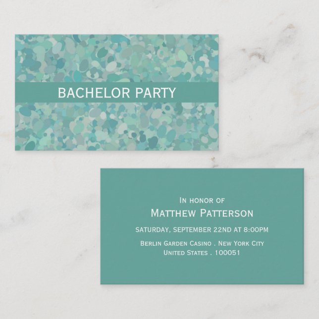 Elegant Stone Dot Bachelor Party Ticket Invitation (Front/Back)