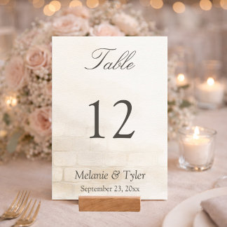 Elegant Stone Wedding Table Number