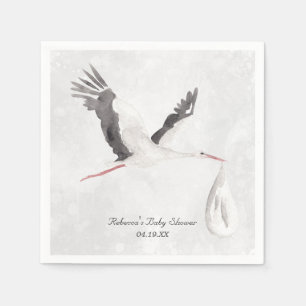 Elegant Stork Delivery Baby Shower Personalized Napkin