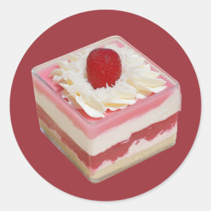 Elegant Strawberry Mousse Dessert Classic Round Sticker