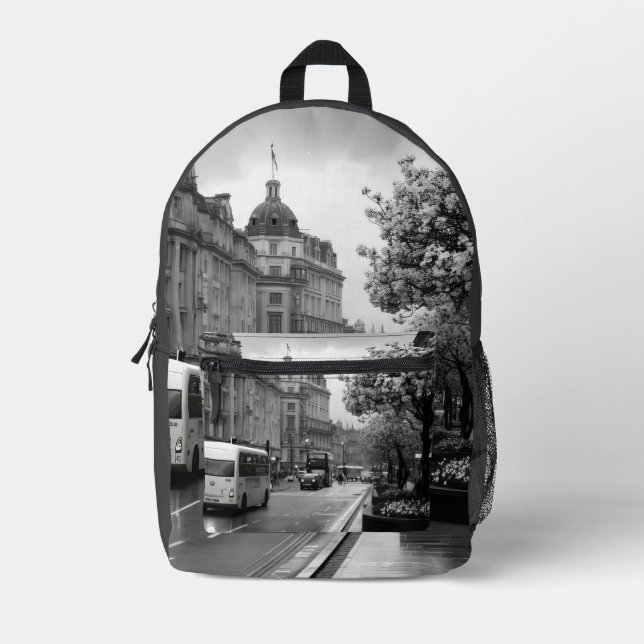 Elegant Street View  Printed Backpack (Front)
