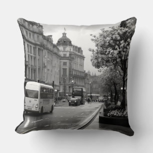 Elegant Street View Throw Pillow