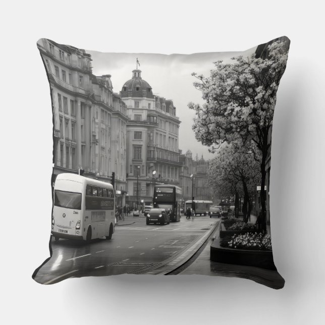 Elegant Street View  Throw Pillow (Front)