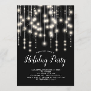 Elégant String Lights Fête Invitation