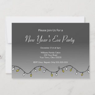 Elegant String Lights  New Year's Eve Party 2026 Invitation