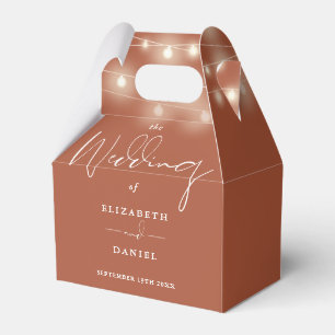 Elegant String Lights Terracotta Wedding Favor Box