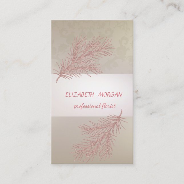 Elegant  Stripe ,Lace, Glitter Branch Business Card (Front)